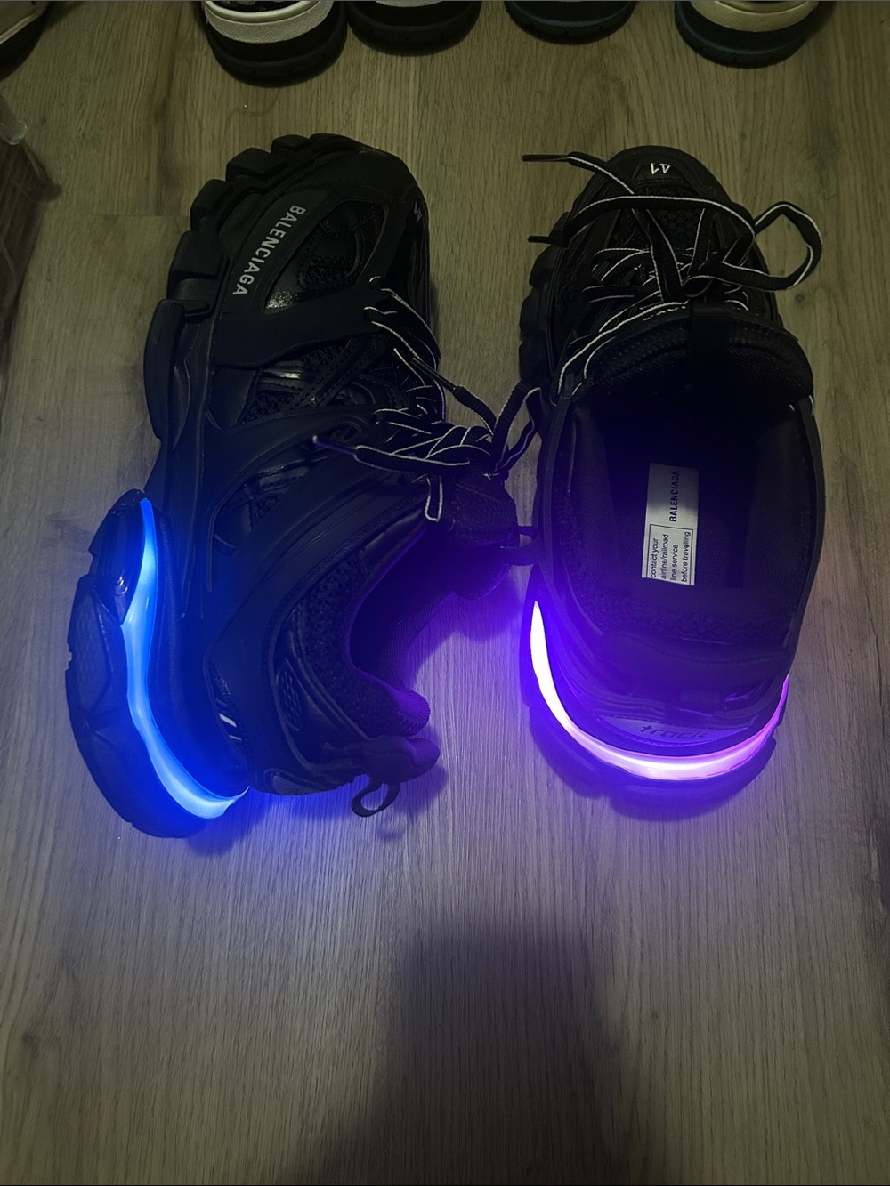 Balenciaga Men’s Black LED Runner Sneakers COMES WITH CHARGER AND BAG